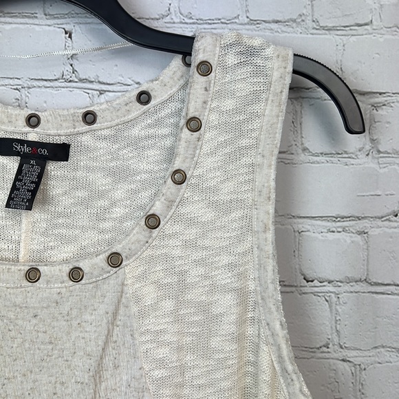 Style & Co Rivet Trim Knit Tank Top Sweater Size XL - Picture 2 of 4